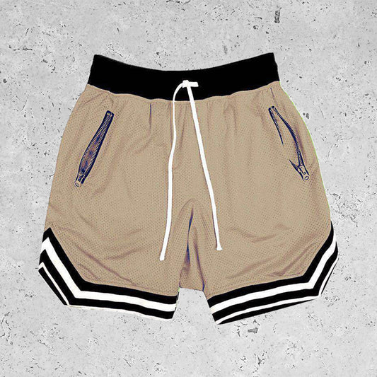 Basic Breathable Sports Mesh Shorts Khaki