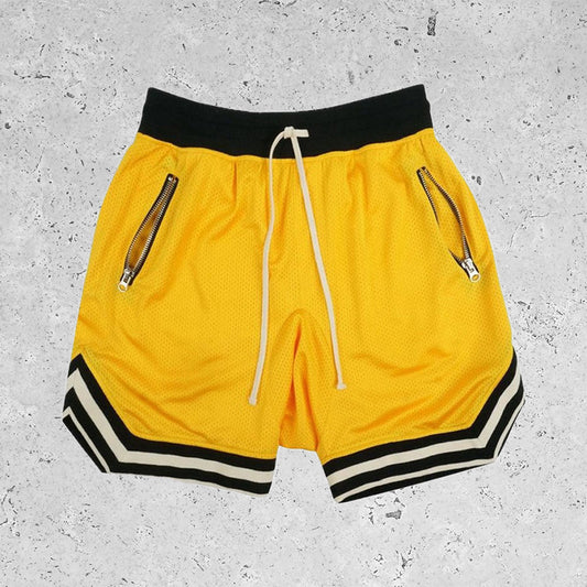 Basic Breathable Sports Mesh Shorts Yellow