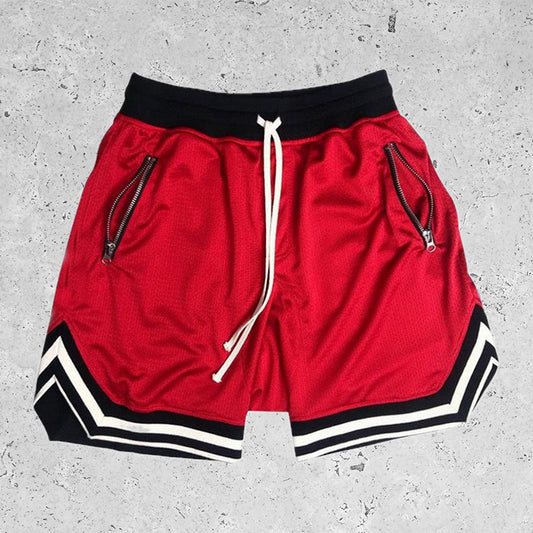 Basic Breathable Sports Mesh Shorts Red