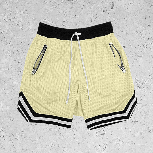 Basic Breathable Sports Mesh Shorts Champagne