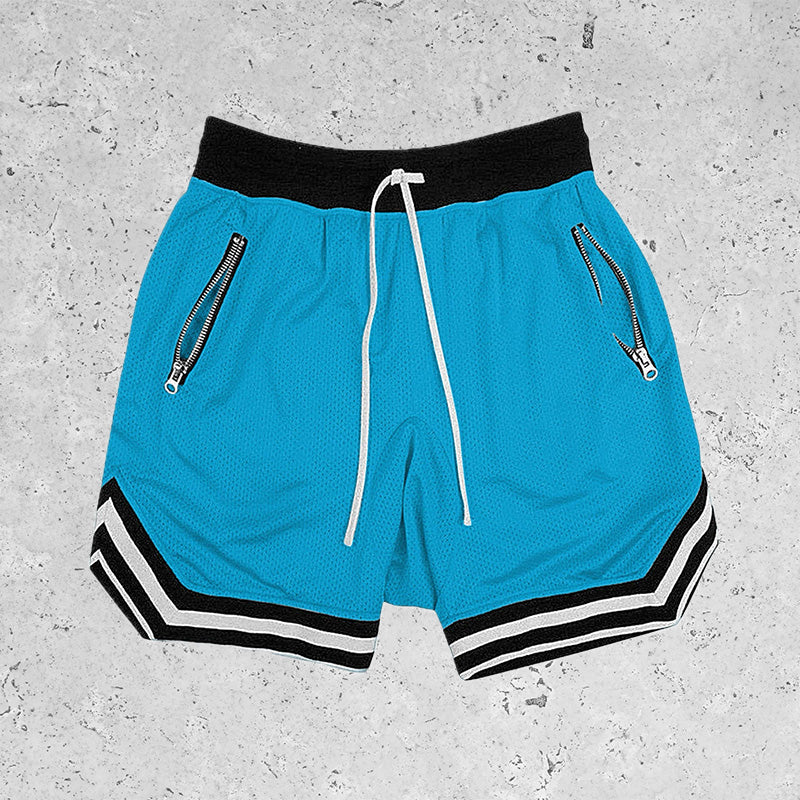 Basic Breathable Sports Mesh Shorts Peacock Blue