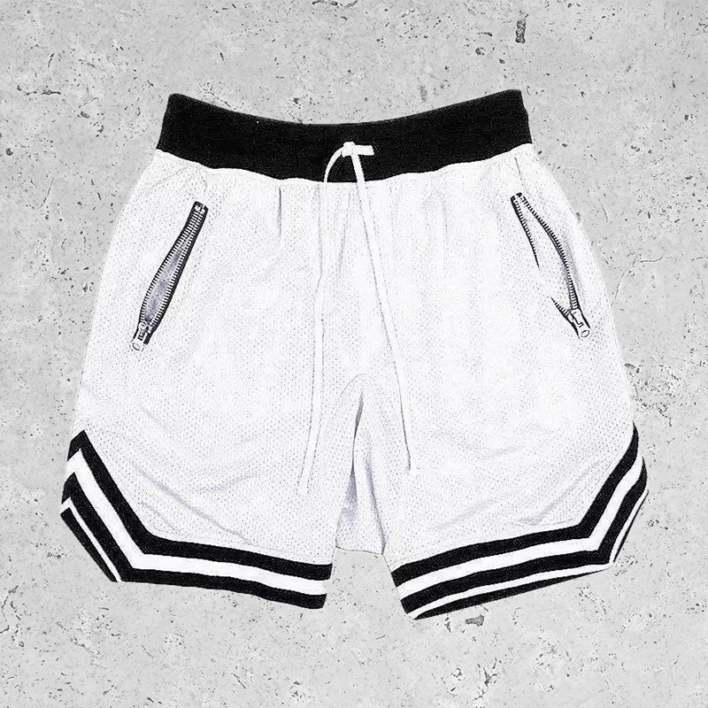 Basic Breathable Sports Mesh Shorts White
